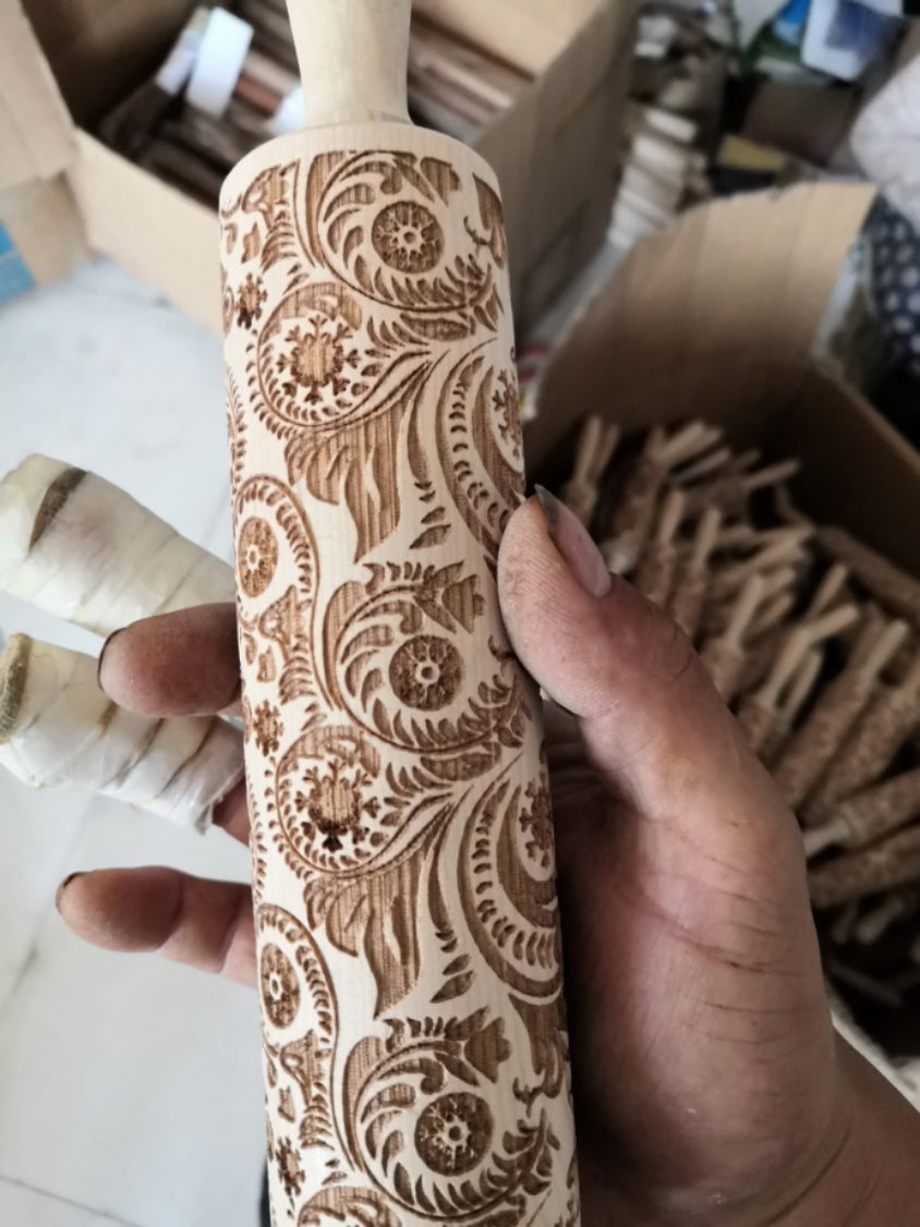 Christmas Embossing Rolling Pin