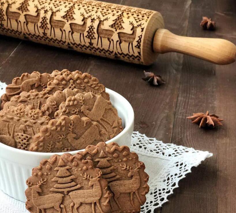 Christmas Embossing Rolling Pin