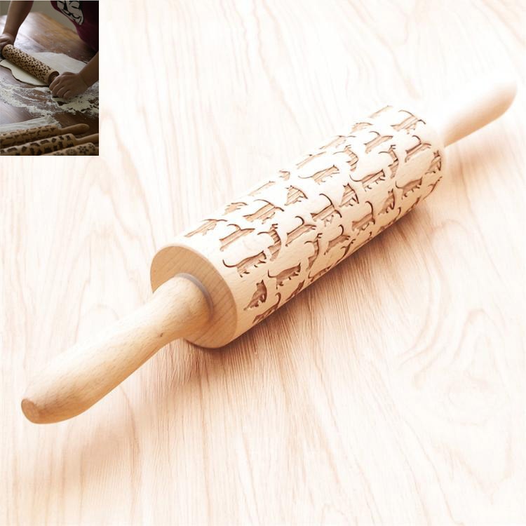 Christmas Embossing Rolling Pin