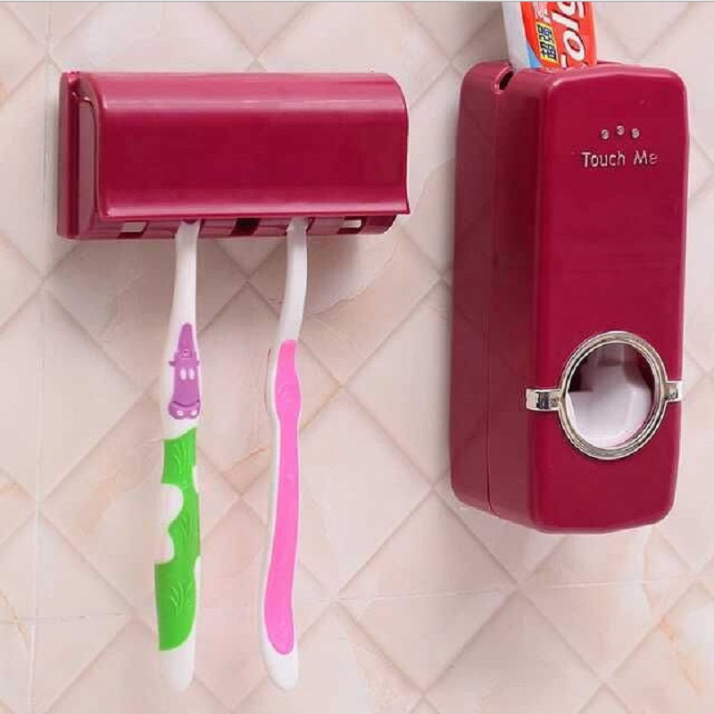 Toothbrush Holder & Toothpaste Dispenser Set