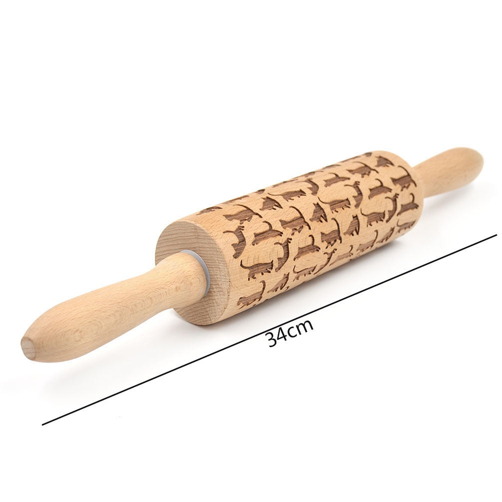 Christmas Embossing Rolling Pin