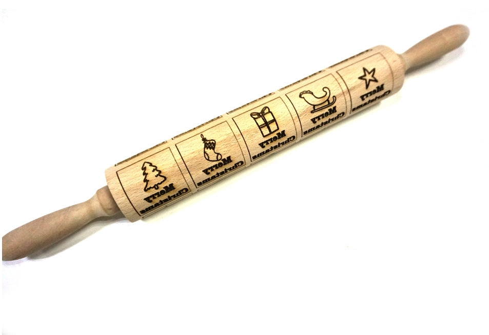 Christmas Embossing Rolling Pin