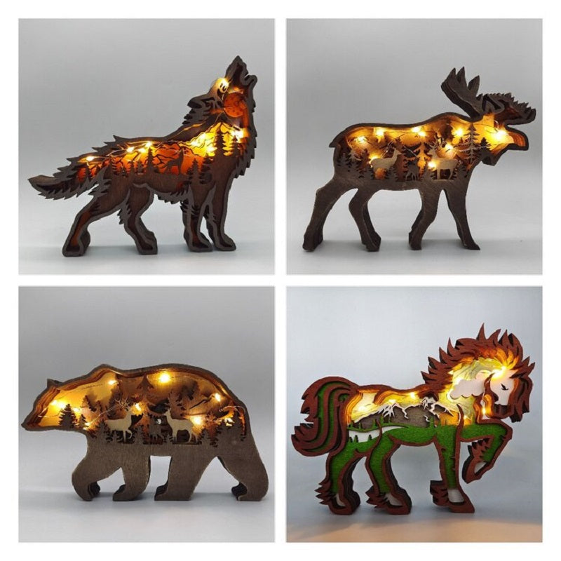 3D Wooden Animal Decoration