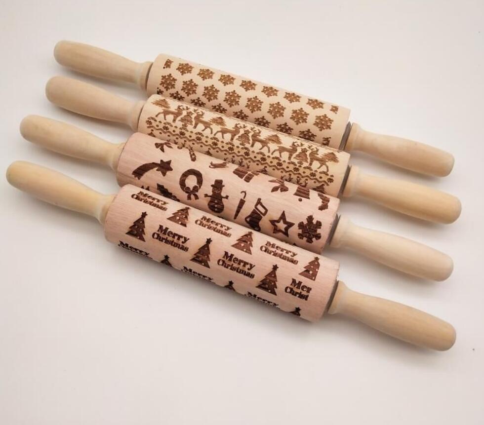 Christmas Embossing Rolling Pin