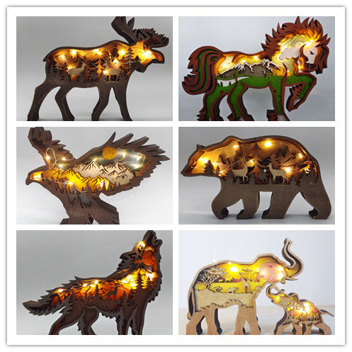 3D Wooden Animal Decoration